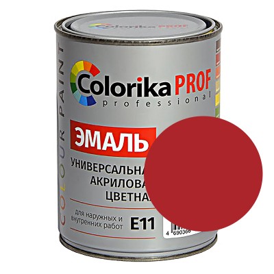 Эмаль универсальная красная "Colorika Prof" 0,9л